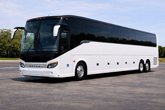 56-passenger charter bus available for charter in Lafayette, LA